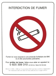 Panneau interdiction de fumer rigide 150x210mm