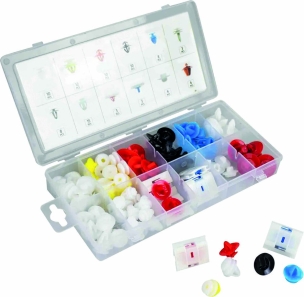 Clips de fixation en PVC - pour moldings Renault-Dacia - coffret de 90 pcs