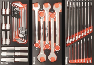 Servante d'atelier 7 tiroirs composée de 107 outils - modules finition métal