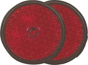 Catadioptre rond 60mm rouge à fixer - blister de 2 pcs