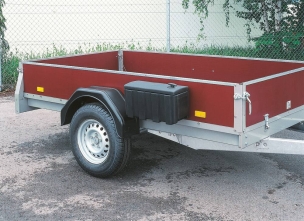 Coffre de rangement en plastique noir 515x220x277 ouverture latérale