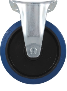 Roulette zinguée jante nylon fixe 125mm 150kg