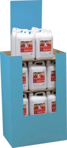 Nettoyant mains d'atelier rouge parfum amande - présentoir de 24 bidons de 4,5L avec pompe