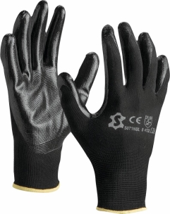 Gants de manutention enduit nitrile noir - T8 - lot de 12 pcs