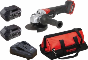 Meuleuse d'angle brushless 125mm 20V- 2 batteries 5Ah Li-ion-chargeur rapide - sac de transport