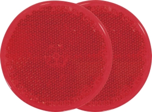 Catadioptre rond 60mm rouge adhésif - blister de 2 pcs