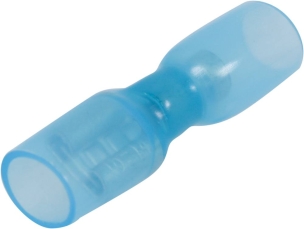 Cosse plate femelle 100% isolée thermorétractable bleue 6,3x0,8mm - lot de 10 pcs