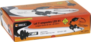 Lampe H1 LED 36W 2400lumens- coffret de 2 pcs