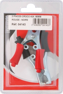 Pinces tôle 40A 80mm rouge/noire - blister