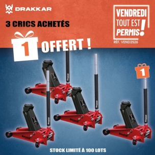 OPE VTEP - Lot de 5 crics rouleurs 3T double piston 128/465mm réf.52540 dont 2 offerts