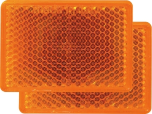 Catadioptre rectangle 56x39mm adhésif orange - blister de 2 pcs Catadioptre rectangle 56x39mm adhésif orange - blister de 2 pcs