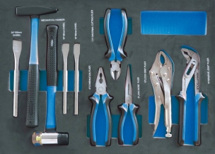 Servante d'atelier 7 tiroirs composée de 215 outils - modules mousses