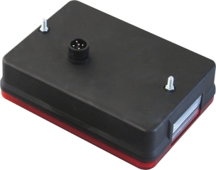 Feu arrière rectangle gauche 12V 6 fonctions 188x135mm