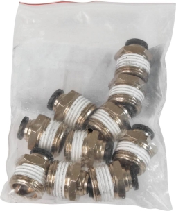 Raccord instantané métallique droit mâle conique 1/2" pour tuyau rilsan 8mm - lot de 10 pcs