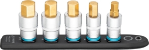 Douille tournevis 1/2" embout hexagonal sur support magnétique - 5pc