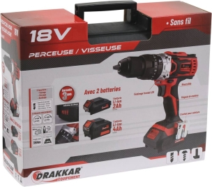 Perceuse visseuse 18V 35Nm 2 batteries 2Ah et 4Ah Li-ion - mallette