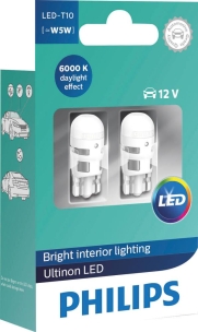 Lampe Wedgebase LED 12V 0,9W T10 W2,1x9,5d 6000k - blister de 2 pcs