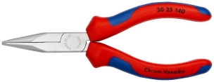 Pince à bec longue demi-rond 140mm gainage bi-matière chromée