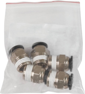 Raccord instantané métallique droit mâle conique 1/2" pour tuyau rilsan 12mm - lot de 5 pcs