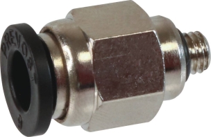 Raccord instantané métallique droit mâle cylindrique M5 pour tuyau rilsan 6mm - lot de 10 pcs
