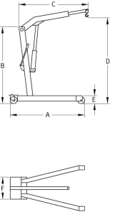 Grue d'atelier pliante 1T