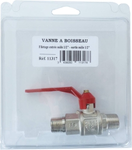 Robinet de ligne 1/4 de tour mâle 1/2" - blister