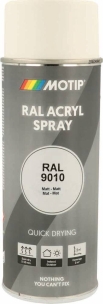 Peinture acrylique RAL 9010 blanc pur MAT - lot de 6 aérosols de 400ml