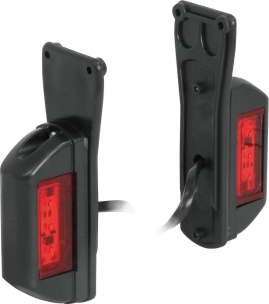 Feu de gabarit LED 12/24V rouge/blanc sur languette - lot droit + gauche 130x44,5mm