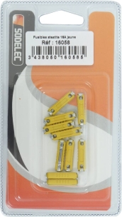 Fusible steatite 16A jaune - blister de 10 pcs