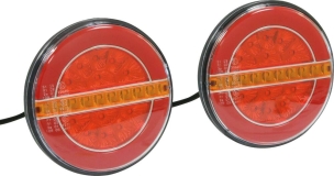 Feu arrière rond LED 12/24V 3 fonctions dynamique 136mm