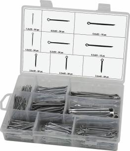 Goupilles fendues de 1,2 à 6,3mm - coffret de 365 pcs