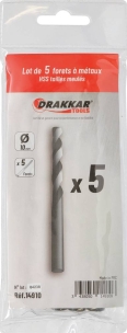 Foret à métaux HSS 10mm - lot de 5 pcs