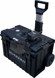 Pompe à gasoil 20V Li-ion 45 l/min avec tuyau d’aspiration et refoulement - kit en box/trolley PVC