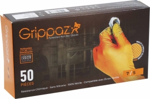 Gants jetables nitrile orange T7 - Boîte de 50 pcs