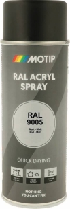 Peinture acrylique RAL 9005 noir foncé MAT- lot de 6 aérosols de 400ml