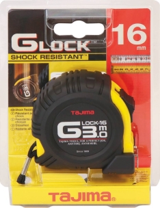 Mètre/mesure à ruban autoblocant 3m 16mm graduation recto/verso boîtier gainé élastomère - blister