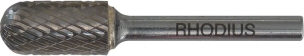 Fraise métallique cylindrique à bout arrondi sur tige 12,7mm