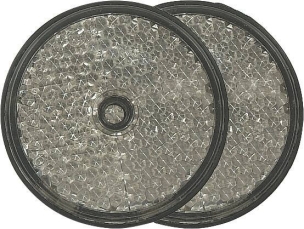 Catadioptre rond 60mm blanc à fixer - blister de 2 pcs