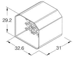 Boîtier unipolaire mâle nu 6,35mm - 11 voies - 29,2x32,6x31mm - lot de 50 pcs