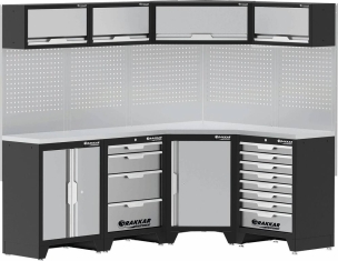 Mobilier d'atelier 4 éléments angle inox