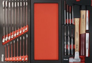 Servante d'atelier 7 tiroirs composée de 171 outils - modules carbone