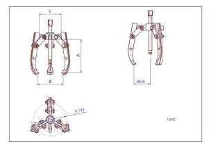 Extracteur combiné 2 ou 3 griffes 100mm 1T