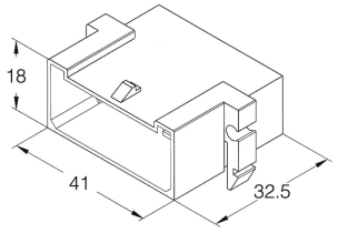 Boîtier unipolaire mâle nu 6,35mm - 8 voies - 18x41x32,5mm - lot de 50 pcs