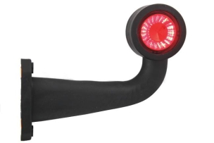 Feu de gabarit LED 12/24V côté droit rouge/blanc déporté coudé 175mm