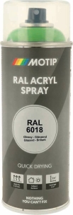 Peinture acrylique RAL 6018 vert herbe - lot de 6 aérosols de 400ml