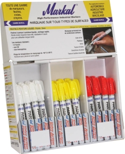 Feutre à peinture liquide permanent jaune/blanc/rouge surface propre - présentoir de 36 pcs Feutre à peinture liquide permanent jaune/blanc/rouge surface propre - présentoir de 36 pcs