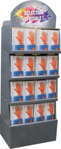 Présentoir de 96 boîtes de gants nitrile 240mm 0,20mm orange