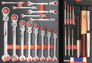 Servante d'atelier 7 tiroirs composée de 203 outils - modules métal