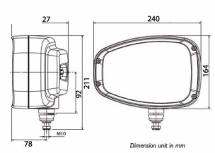 Phare avant LED 12/24V 5 fonctions avec clignotant gauche homologué sur route
