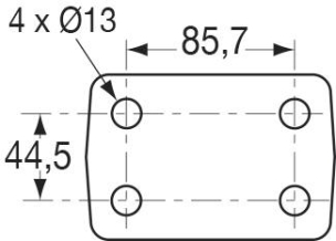 Chape mixte d'attelage 3,5T avec axe à boule 4 trous 13mm entraxe 85,7x44,5mm